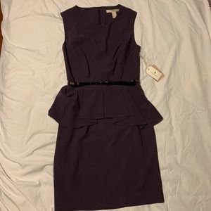 Belted peplum dress